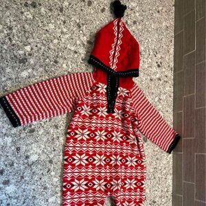 Hanna Anderrson Unisex Fair Isle Hooded Romper-Size‎ 70